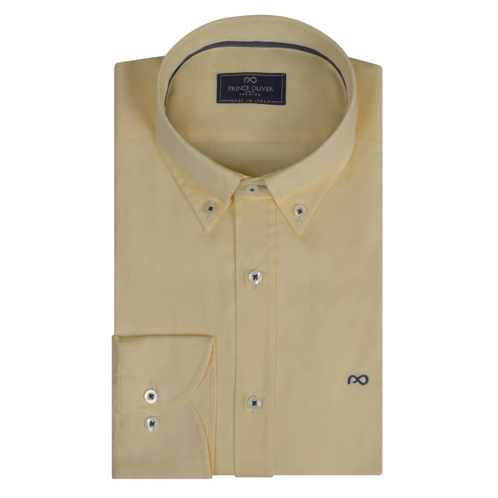 Men > Ένδυση > Ανδρικά Πουκάμισα Superior Πουκάμισο Κίτρινο 100% Fine Cotton (Modern Fit)