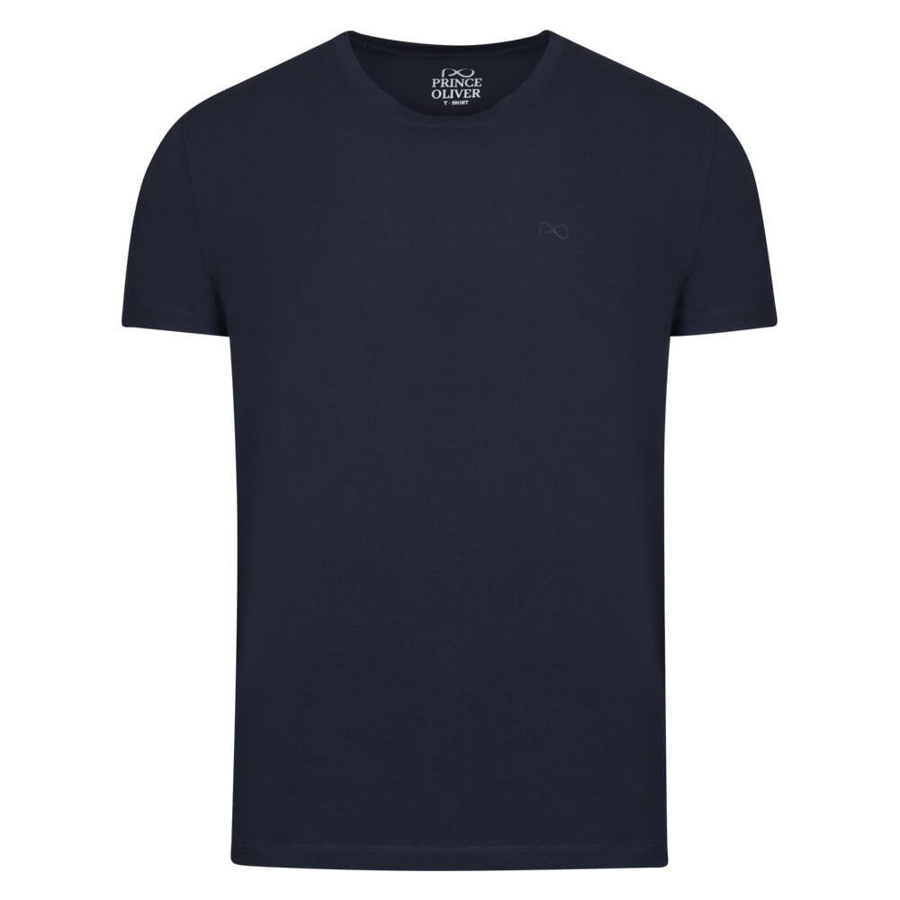 Elegant Logo Τ-Shirt Μπλε Round Neck (Modern Fit) 874434