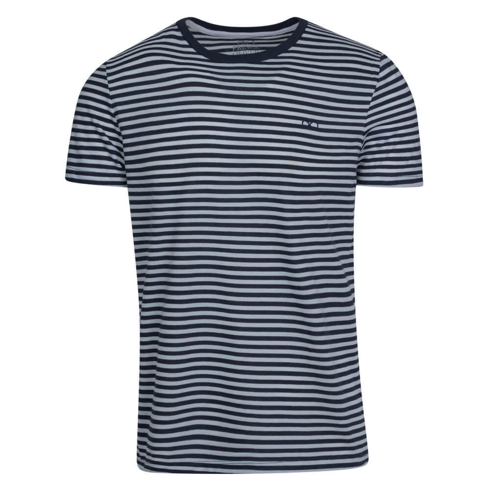 Men > Ένδυση > Ανδρικά T-Shirts Fashionable Τ-Shirt Ριγέ Μπλε Σκούρο (Italian Slim Fit)