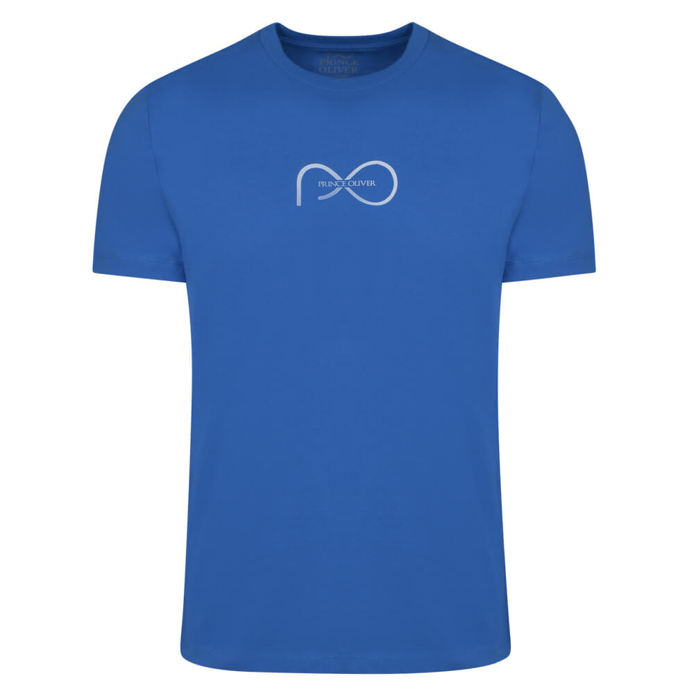 Men > Ένδυση > Ανδρικά T-Shirts Elegant Logo Τ-Shirt Μπλε Ρουά Round Neck (Italian Slim Fit)