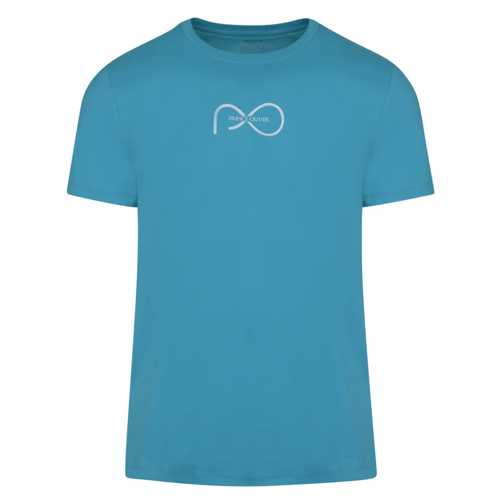 Men > Ένδυση > Ανδρικά T-Shirts Elegant Logo Τ-Shirt Γαλάζιο Round Neck (Italian SlimFit)