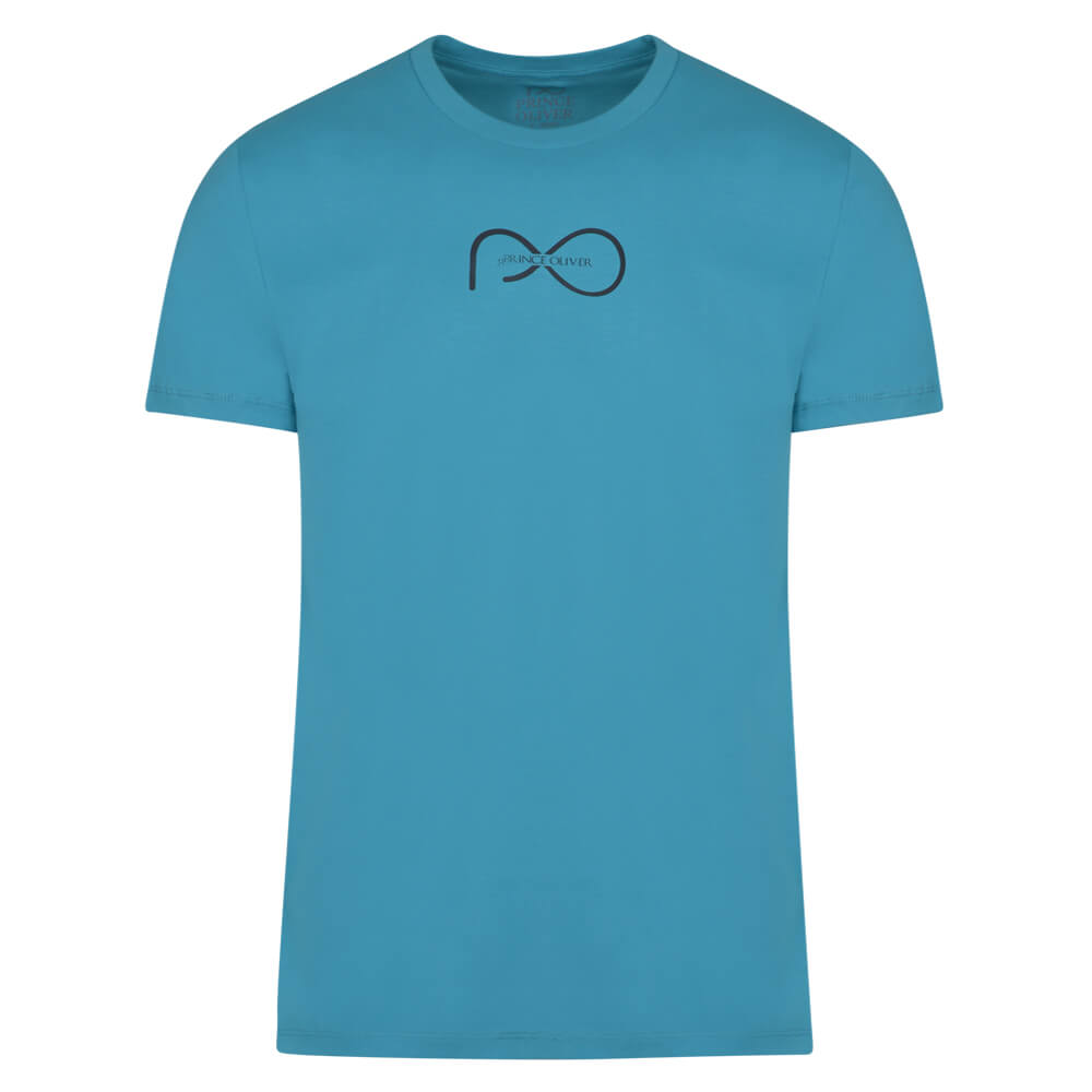 Men > Ένδυση > Ανδρικά T-Shirts Elegant Logo Τ-Shirt Γαλάζιο Round Neck (Italian Slim Fit)
