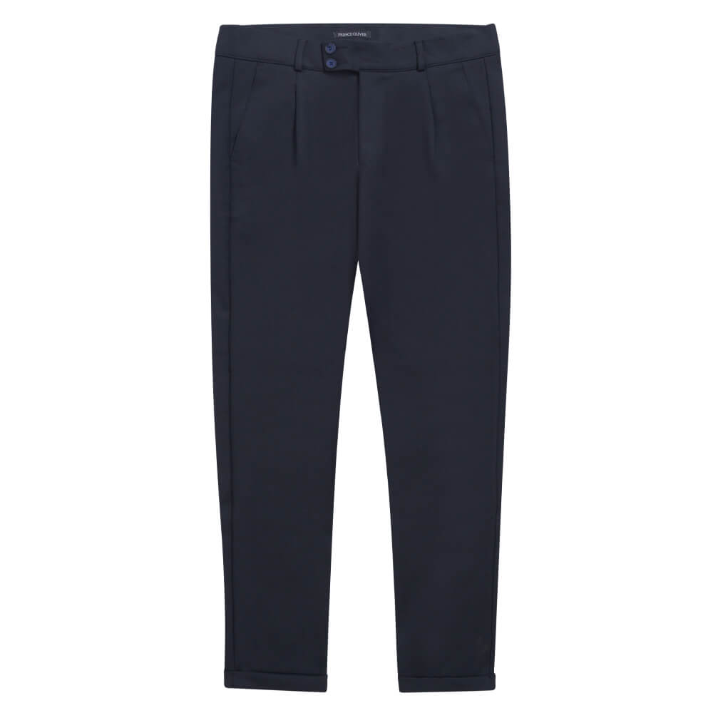 Prince Oliver Υφασμάτινο Trendy Παντελόνι Καρό Μπλε (Comfort Fit)
