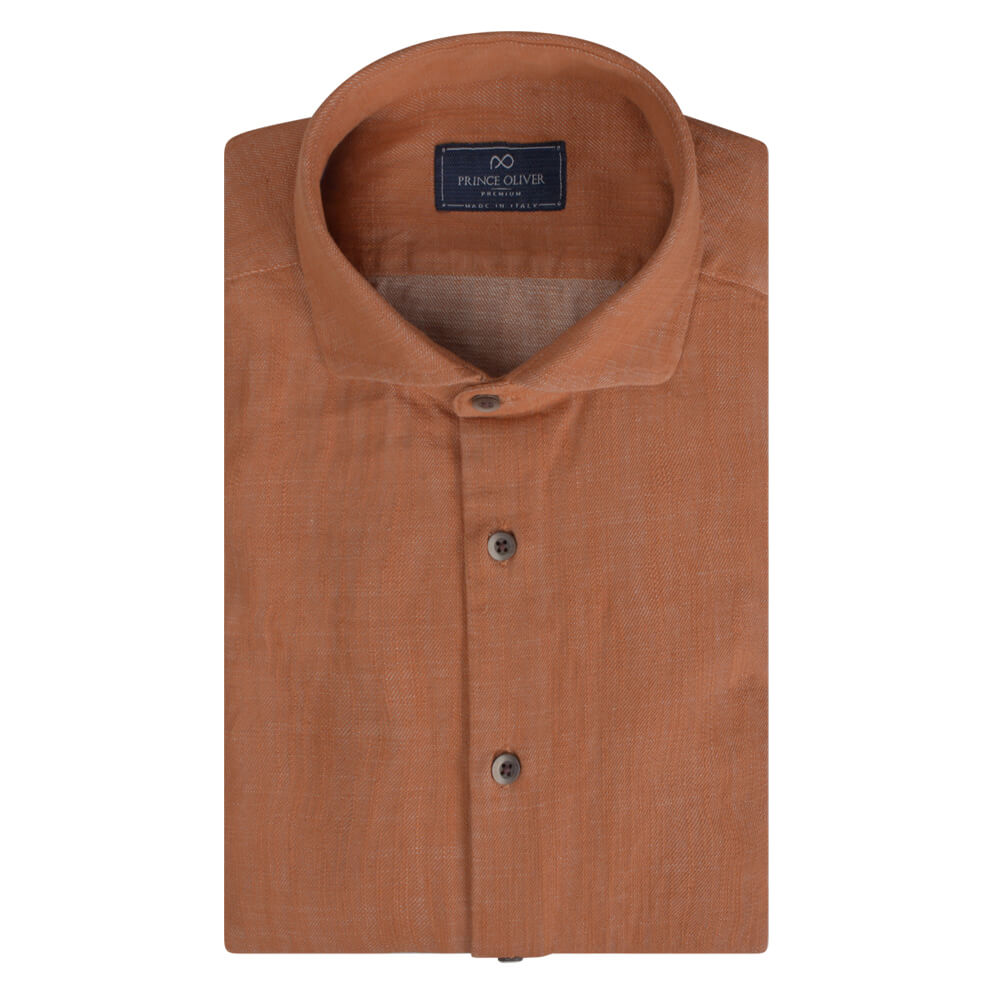 Men > Ένδυση > Ανδρικά Πουκάμισα Superior Πουκάμισο Πορτοκαλί 100% Fine Cotton (Modern Fit) New Arrival