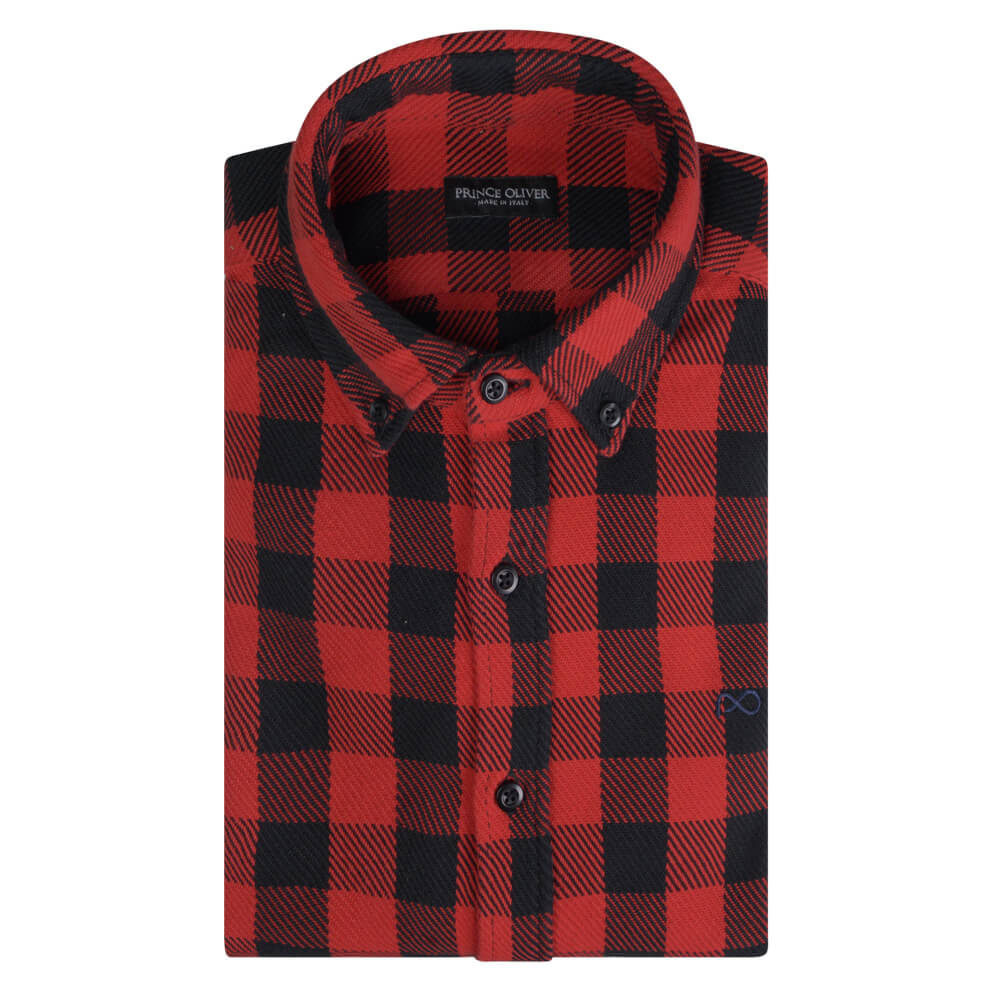 Men > Ένδυση > Ανδρικά Πουκάμισα Custom Fit Plaid Πουκάμισο Κόκκινο (Modern Fit) New Arrival