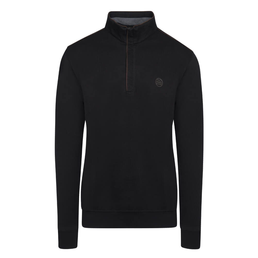 Men > Ένδυση > Ανδρικές Μπλούζες και Πουλόβερ Premium Half Zip Μπλούζα Μαύρη (Modern Fit) New Arrival