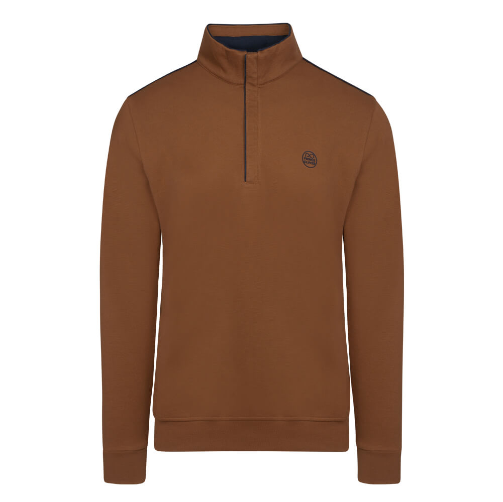 Men > Ένδυση > Ανδρικές Μπλούζες και Πουλόβερ Premium Half Zip Μπλούζα Καμηλό (Modern Fit) New Arrival