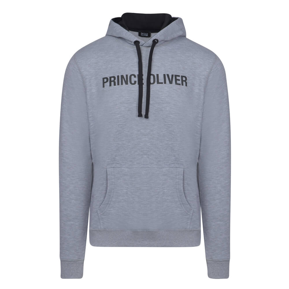 Men > Ένδυση > Ανδρικές Φόρμες και Φούτερ Prince Oliver Hooded Φούτερ Γκρι Μελανζέ (Modern Fit) New Arrival