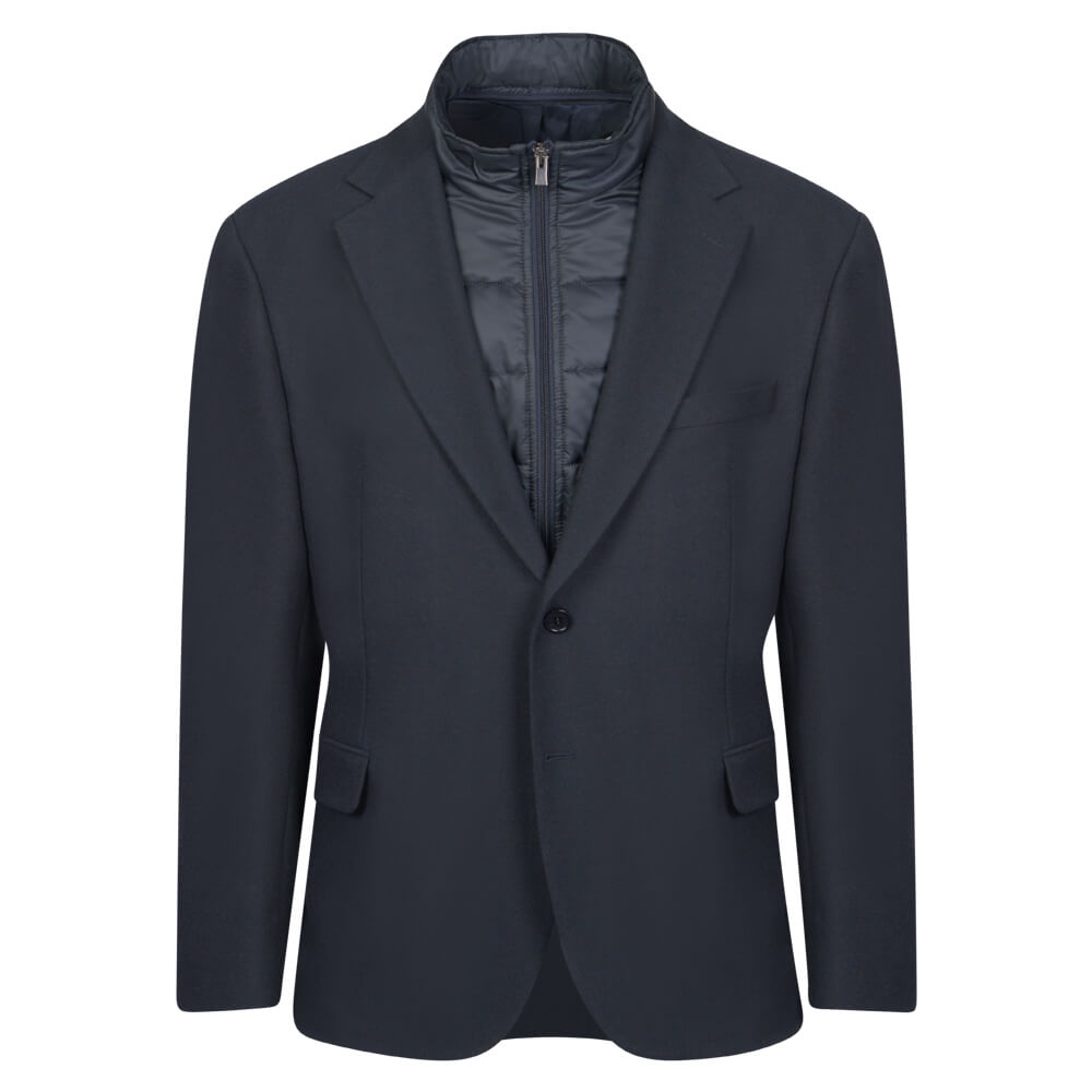 Prince Oliver Prince Oliver Σακάκι Με Επένδυση Μπλε Σκούρο (Modern Fit) New Arrival