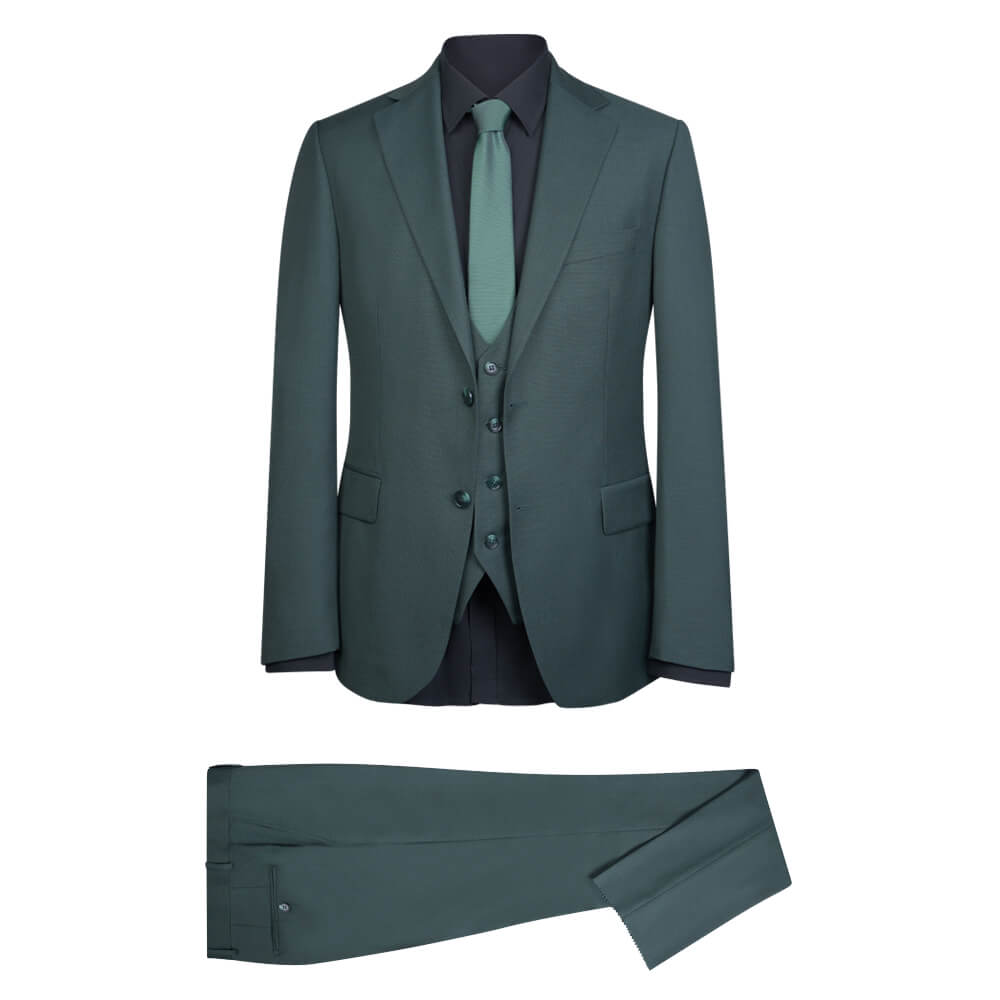 Men > Ένδυση > Ανδρικά Κοστούμια Prince Oliver Κοστούμι με Γιλέκο Three-Piece Πράσινο (Modern Fit) New Arrival