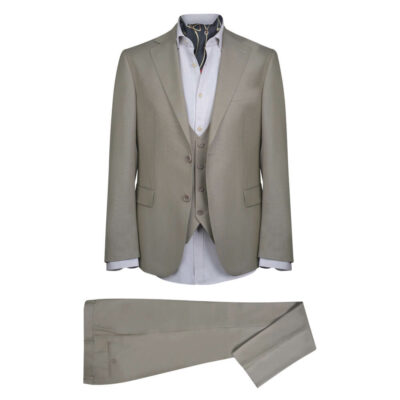 Prince Oliver Beige Three-Piece Vest Suit (Modern Fit)