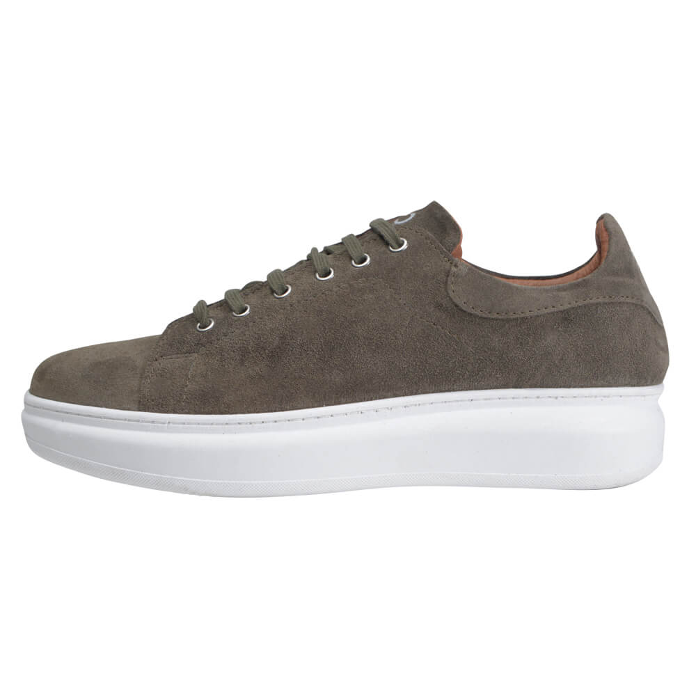 Winter Sales Man > Men > Ανδρικά Παπούτσια Low-Top Δερμάτινα Suede Sneakers Λαδί New Arrival