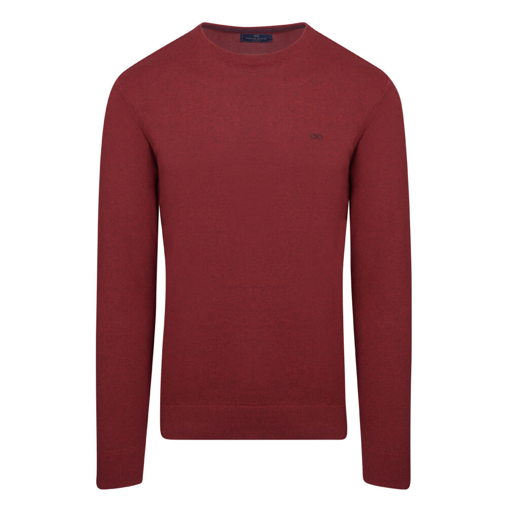 Men > Ένδυση > Ανδρικές Μπλούζες και Πουλόβερ Logo-Embroidered Πλεκτή Μπλούζα Κόκκινη in Cotton (Modern Fit) New Arrival