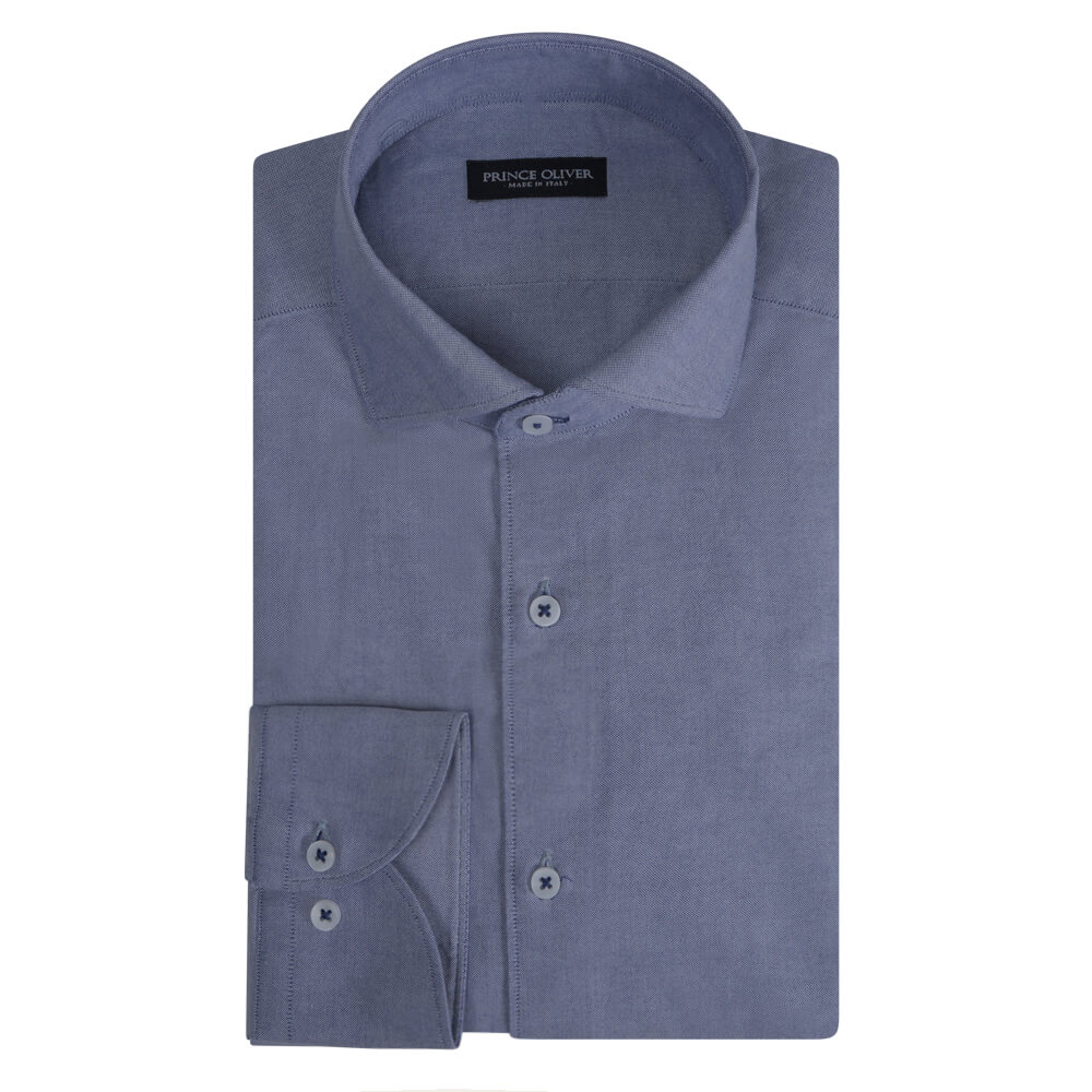 Men > Ένδυση > Ανδρικά Πουκάμισα Superior Πουκάμισο Μπλε 100% Fine Cotton (Modern Fit) New Arrival