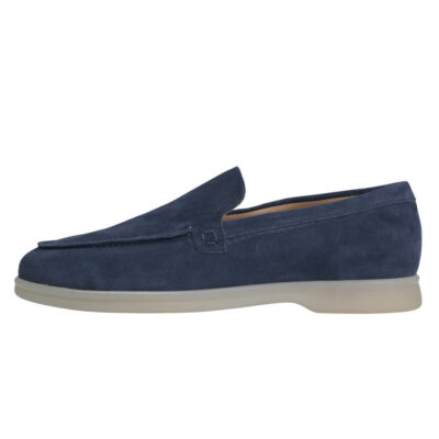 Leather Suede Loafers Blue