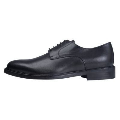 Prince Oliver Derby Black Leather Shoes