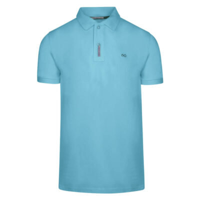 Essential Polo Double Pique Light Blue in Cotton Regular Fit