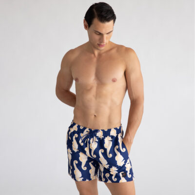 Prince Oliver Swimwear Blue with Seahorse