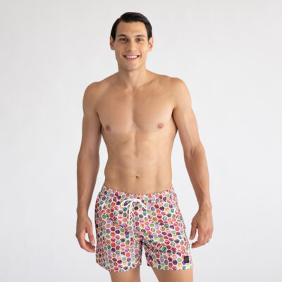 Prince Oliver White Printed Swimwear