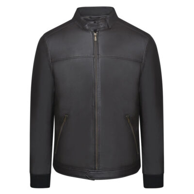 Prince Oliver Racer Jacket Brown in Sheep Nappa Leather (Modern Fit)