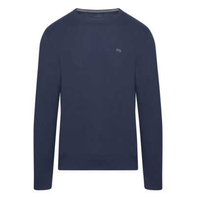 Logo-Embroidered Knitted Blouse Dark Blue  (Modern Fit)