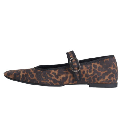 Velvet Ballerina with Leopard Barette