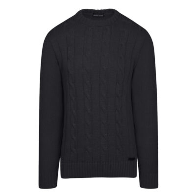 Black Cable-Knit Sweater (Modern Fit)