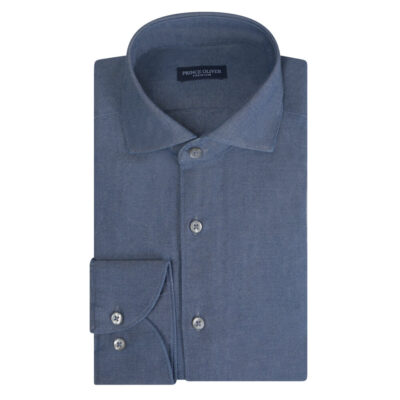 Prince Oliver Shirt Blue in Cotton (Modern Fit)