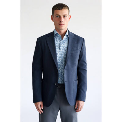 Prince Oliver Jacket Blue with Mini Design (Modern Fit)