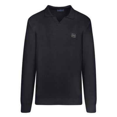 Knit Polo Charcoal in Cotton Modern Fit