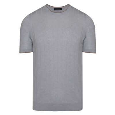 Silk Blend T-Shirt Grey Modern Fit