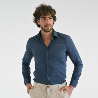 Dark Blue Shirt in Cotton Modern Fit