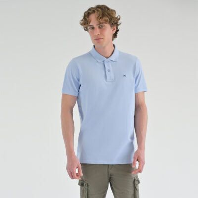 Essential Polo Double Pique Light Blue in Cotton Regular Fit