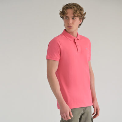 Essential Polo Double Pique Coral in Cotton Regular Fit