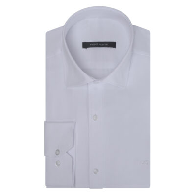 White Shirt with Small Pattern Modern Fit