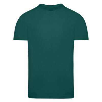 Crew Neck T-Shirt Φλάμα Πράσινο in Cotton Modern Fit