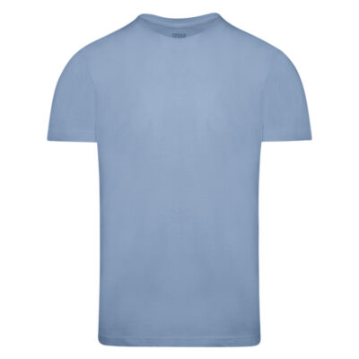 Crew Neck T-Shirt Light Blue in Cotton Regular Fit